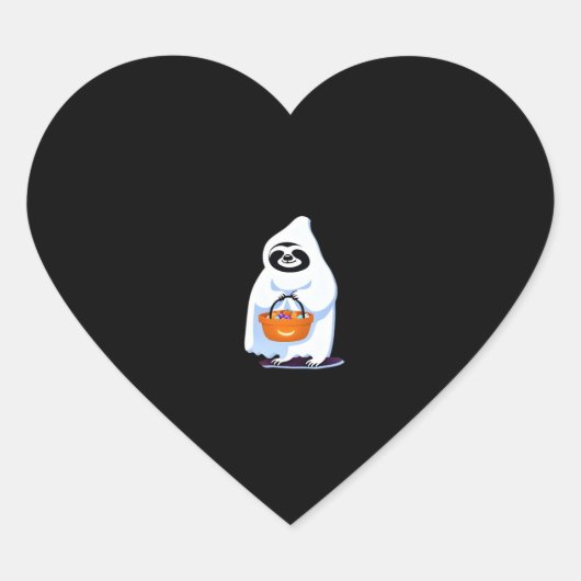 ハロウィーンのナマケモノは幽霊のトリックまたはtr ハートシール (正面)