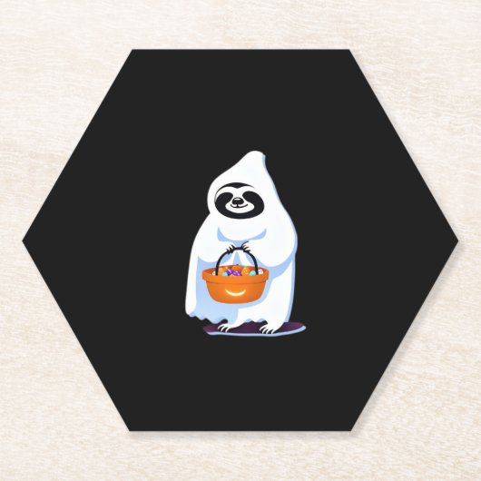 ハロウィーンのナマケモノは幽霊のトリックまたはtr ペーパーコースター (正面)