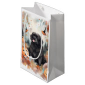 ハロウィーンのニューファンドランドとカボチャ怖い スモールペーパーバッグ (正面アングル)