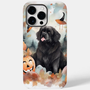 ハロウィーンのニューファンドランドとカボチャ怖い Case-Mate iPhone 14 PRO MAXケース