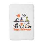 ハロウィーンのノーム かわいい秋のかぼちゃの落ち葉 バスマット (正面縦)