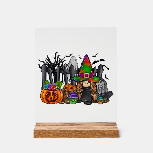 ハロウィーンのノーム アクリルサイン (正面)