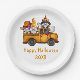 ハロウィーンのノーム オレンジトラックのカスタマイズ ペーパープレート