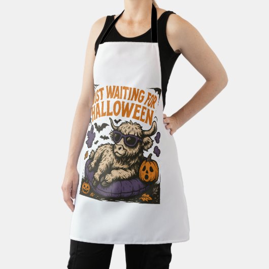 ハロウィーンのハイランド・カウズを待っている エプロン (インサイチュ)