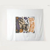 ハロウィーンのハイランド・カウズを待っている タペストリー (正面(横))