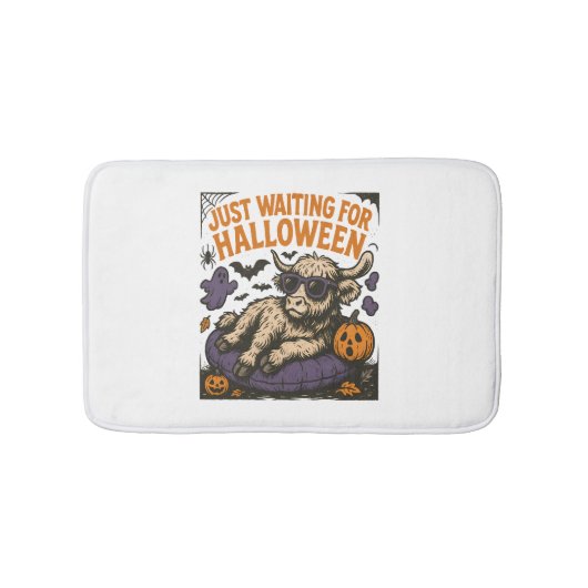 ハロウィーンのハイランド・カウズを待っている バスマット (正面)