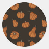 ハロウィーンのハンドドローかぼちゃ ラウンドシール (正面)