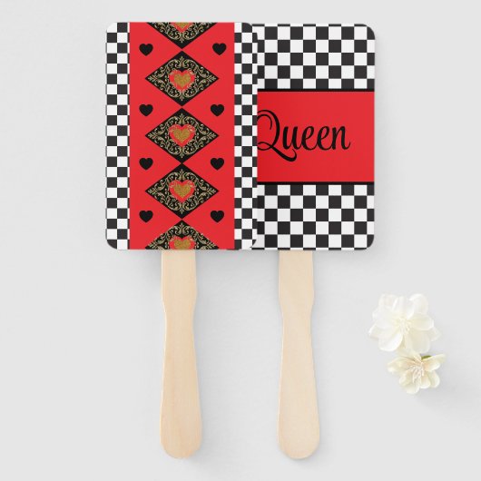 ハロウィーンのハートクイーンズウィメンズ ハンドファン (正面&裏面)