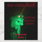 ハロウィーンのバイクもしくは自転車に乗る人ビリーの6つのワインラベルのセット ワインラベル (シングルラベル)