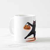 ハロウィーンのバッシュでグルーピングする黒猫 コーヒーマグカップ (正面左)