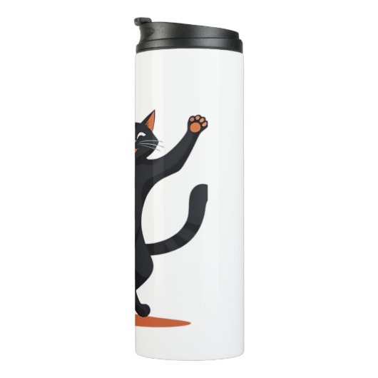 ハロウィーンのバッシュでグルーピングする黒猫 タンブラー (回転右)