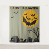 ハロウィーンのバット子供向けパーティーの写真用背景 タペストリー (正面)