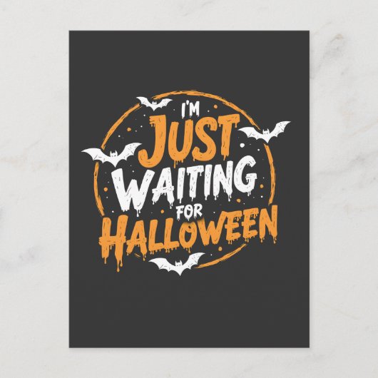 ハロウィーンのバティ不気味ギフトを待つ ポストカード (正面)