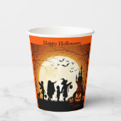 ハロウィーンのパーソナライズ名キッズパーティー 紙コップ (裏面)