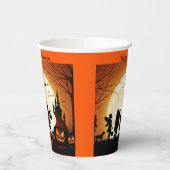 ハロウィーンのパーソナライズ名キッズパーティー 紙コップ (左)