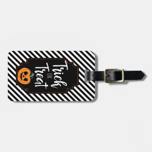 ハロウィーンのパーティーの好意をトリックまたは扱う ラゲッジタグ (正面横)