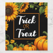 ハロウィーンのパーティーの好意ワインをトリックまたは治療する ワインラベル (シングルラベル)