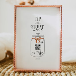 ハロウィーンのヒントQRコードキャッシュアプリ支払いサインをスキャン ポスター