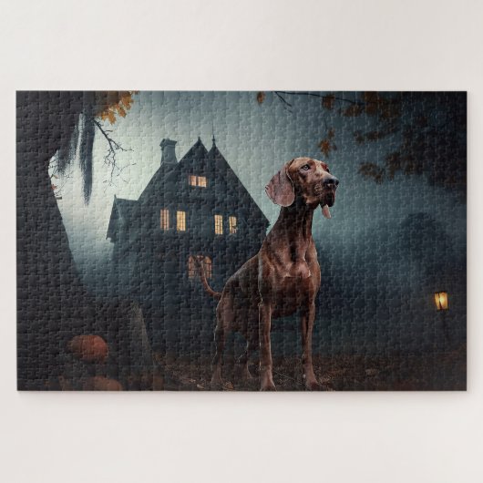 ハロウィーンのビズラ犬 スケアリー ジグソーパズル (横)