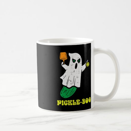 ハロウィーンのピクルボール漬けブー幽霊衣装メンズ コーヒーマグカップ (右)