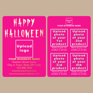 ハロウィーンのピンクのビジネスブランド 箔シーズンカード