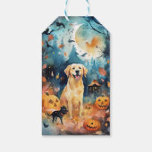 ハロウィーンのフィンランドのラプパンとカボチャ怖い ギフトタグ (裏面)