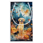 ハロウィーンのフィンランドのラプパンとカボチャ怖い スモールペーパーバッグ (裏面)