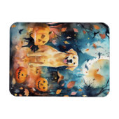 ハロウィーンのフィンランドのラプパンとカボチャ怖い マグネット (横)