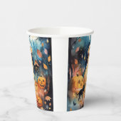 ハロウィーンのフィンランドのラプパンとカボチャ怖い 紙コップ (左)