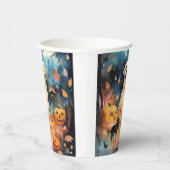 ハロウィーンのフィンランドのラプパンとカボチャ怖い 紙コップ (右)