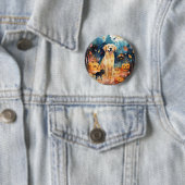 ハロウィーンのフィンランドのラプパンとカボチャ怖い 缶バッジ (インサイチュ)