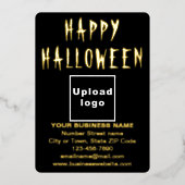 ハロウィーンのブラックビジネスブランド 箔シーズンカード (正面)