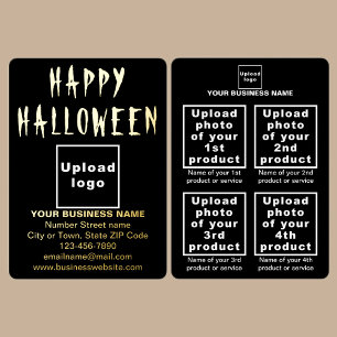 ハロウィーンのブラックビジネスブランド 箔シーズンカード