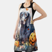 ハロウィーンのブルーティックがカボチャ怖い エプロン (インサイチュ)