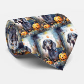 ハロウィーンのブルーティックがカボチャ怖い ネクタイ (ロール)