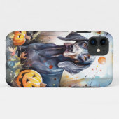 ハロウィーンのブルーティックがカボチャ怖い Case-Mate iPhoneケース (裏面(横))