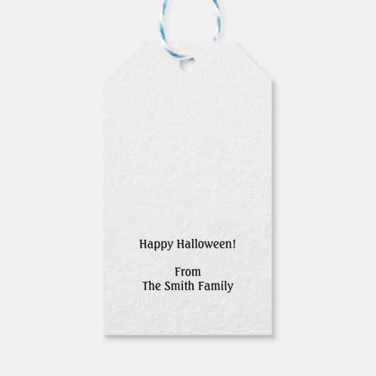 ハロウィーンのブーイングを受けた ギフトタグ (裏面)