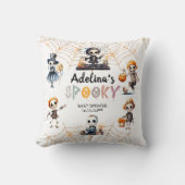 ハロウィーンのブー不気味スケルトン衣装ベビーシャワー クッション (正面)