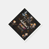 ハロウィーンのブー不気味スケルトン衣装ベビーシャワー スタンダードカクテルナプキン (角)