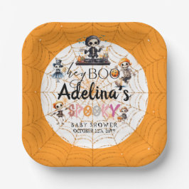 ハロウィーンのブー不気味スケルトン衣装ベビーシャワー ペーパープレート