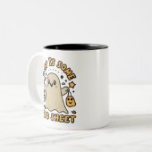 ハロウィーンのブー幽霊コスチュームこれは一部のブーのシート ツートーンマグカップ (正面左)