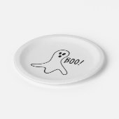 ハロウィーンのブー幽霊黒と白の不気味 ペーパープレート (アングル)
