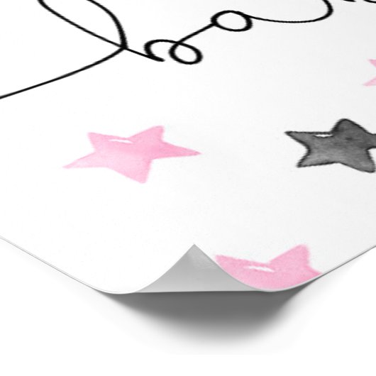 ハロウィーンのベビーガール幽霊ベビーシャワー歓迎サイン ポスター (角)