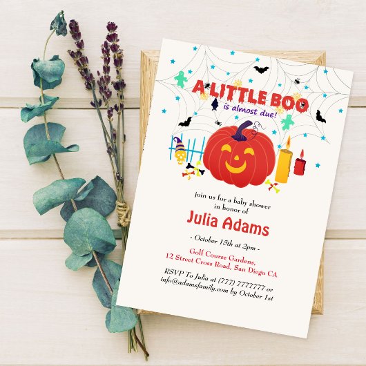 ハロウィーンのベビーブーブシャワー 招待状
