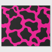 ハロウィーンのホットピンクの牛のプリント ラッピングペーパー (フラット)