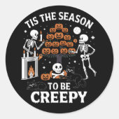 ハロウィーンのホラーは気味悪い季節だ ラウンドシール (正面)