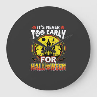 ハロウィーンのホーンテッドハウスは早すぎることはありません ラージ壁時計
