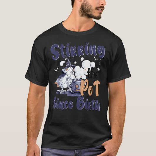 ハロウィーンのポット以来の誕生を攪拌 Tシャツ (正面)