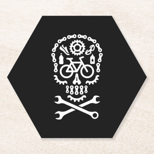 ハロウィーンのマウンテンバイクMTBサイクリング自転車シュガー ペーパーコースター (正面)