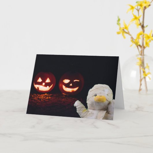 ハロウィーンのママ。グリーティングカード カード (黄色い花)